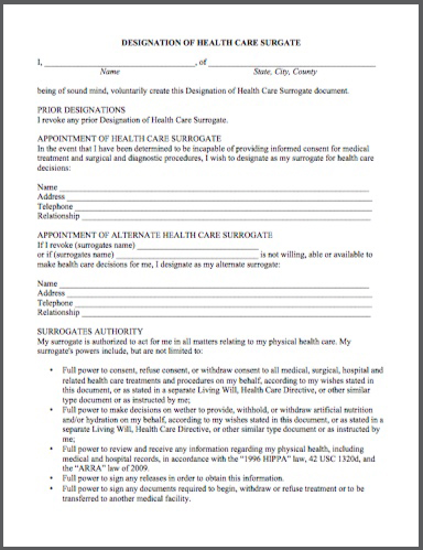 Downloadable medical power of attorney forms in pdf format